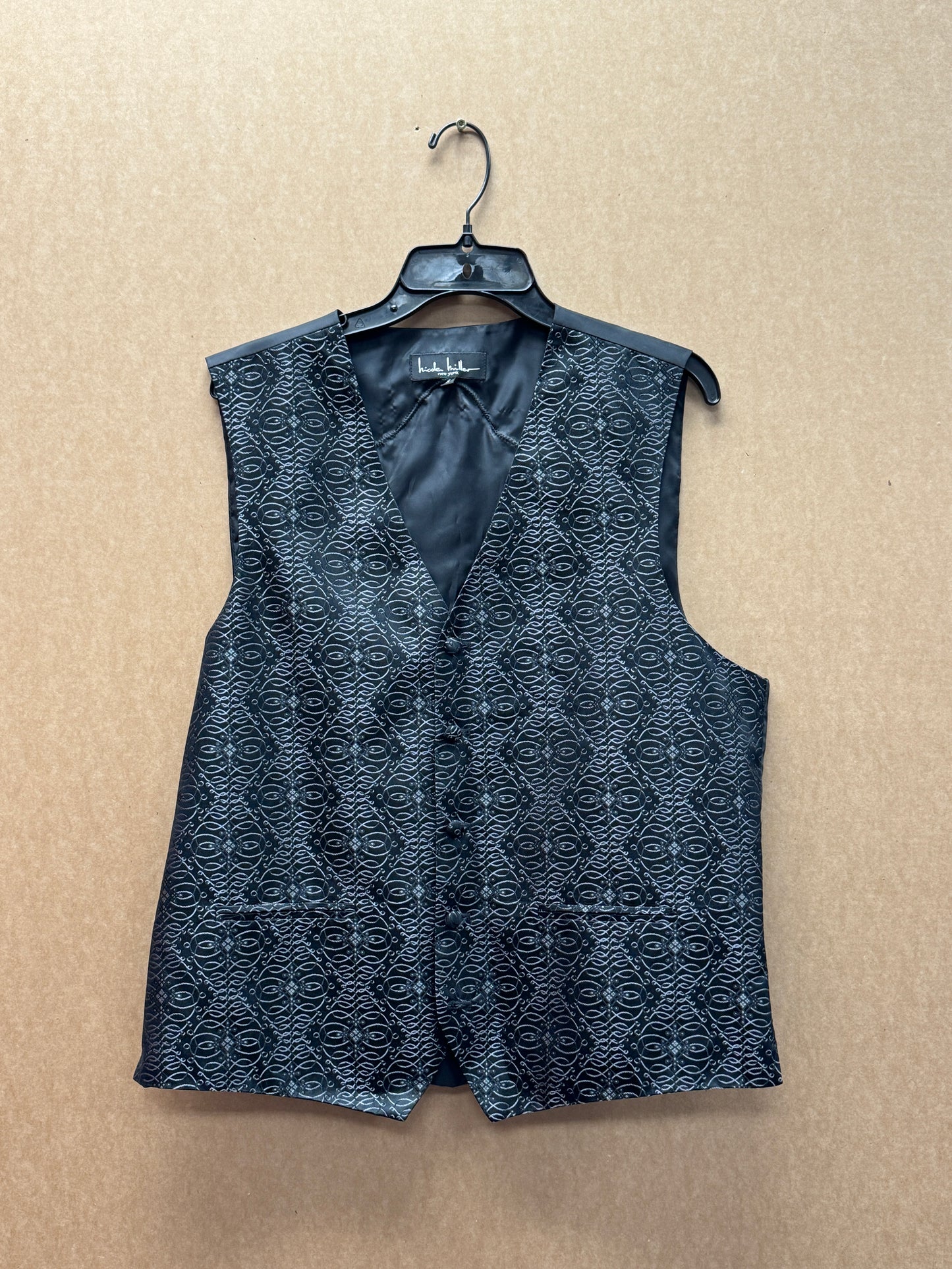 Cross Patch Silver Scroll Vest