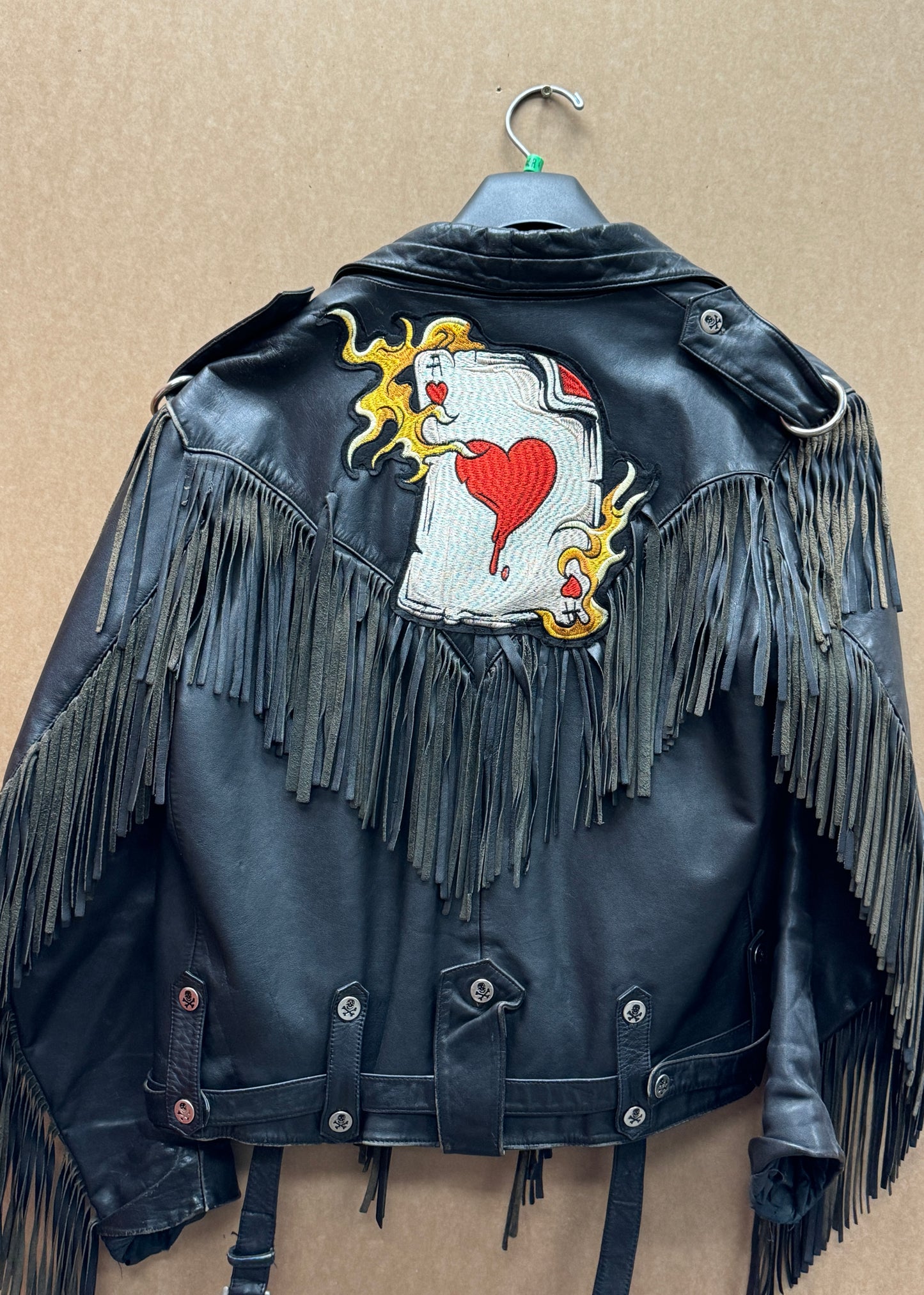 Black Leather Fringe Jacket