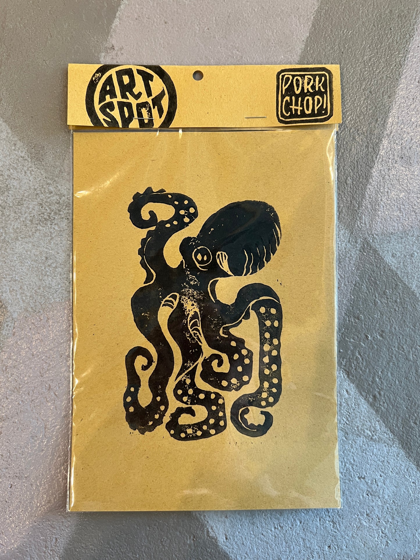 Octopus Linocut Print