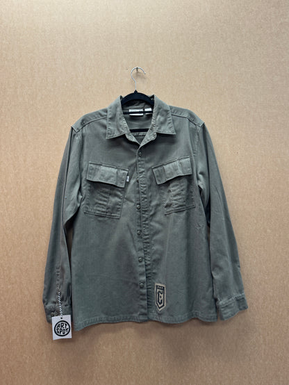 Green Work Shirt- Skull