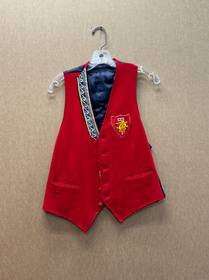 Red Wool Dragon  Vest